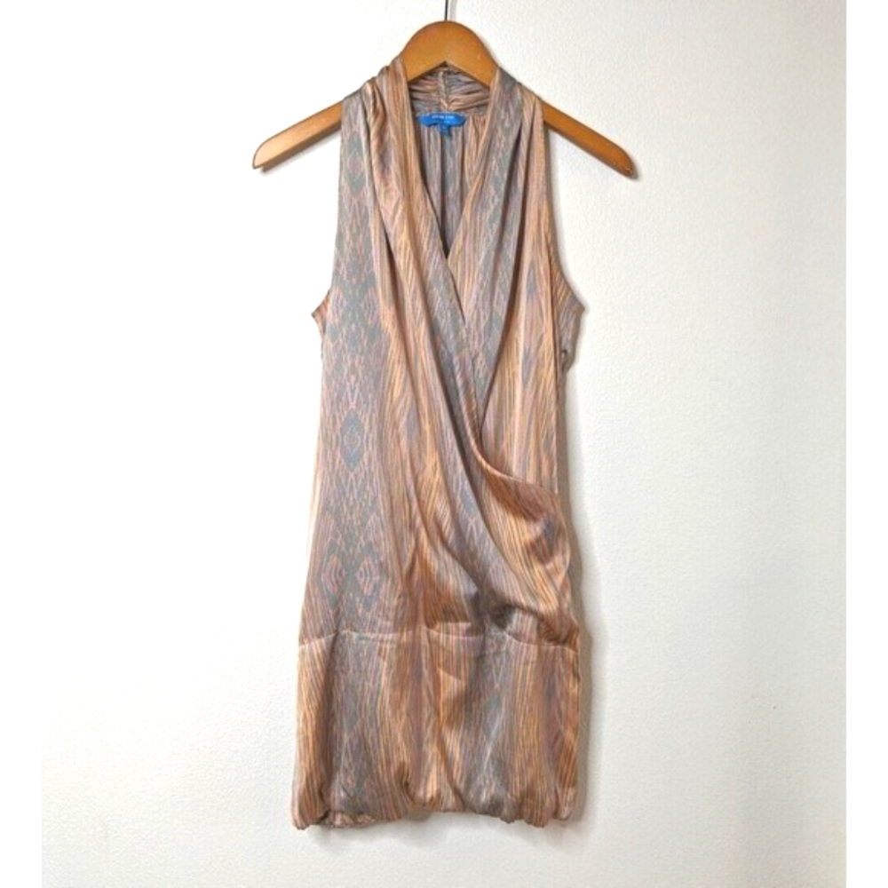 Derek Lam Dress Y2K XS DesigNation Bubble-Hem Summer Sundress Snakeskin A6